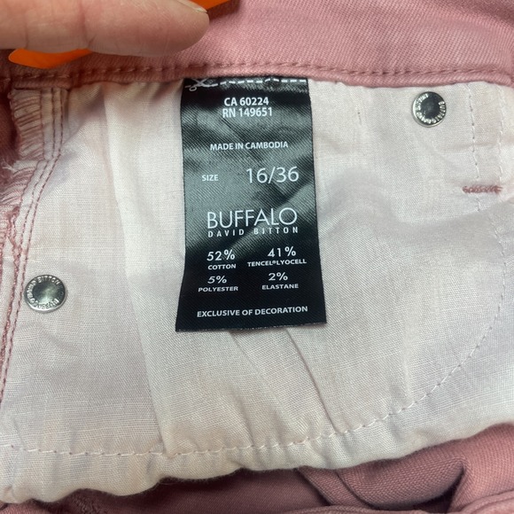 Buffalo David Bitton Womens 16 High-Rise Soft Stretch Ankle Skinny Pants Pink - Picture 3 of 8